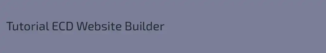Tutorial ECD Website Builder